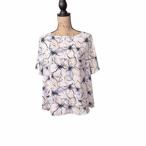 41 Hawthorn Parker Floral Blouse - White and Black